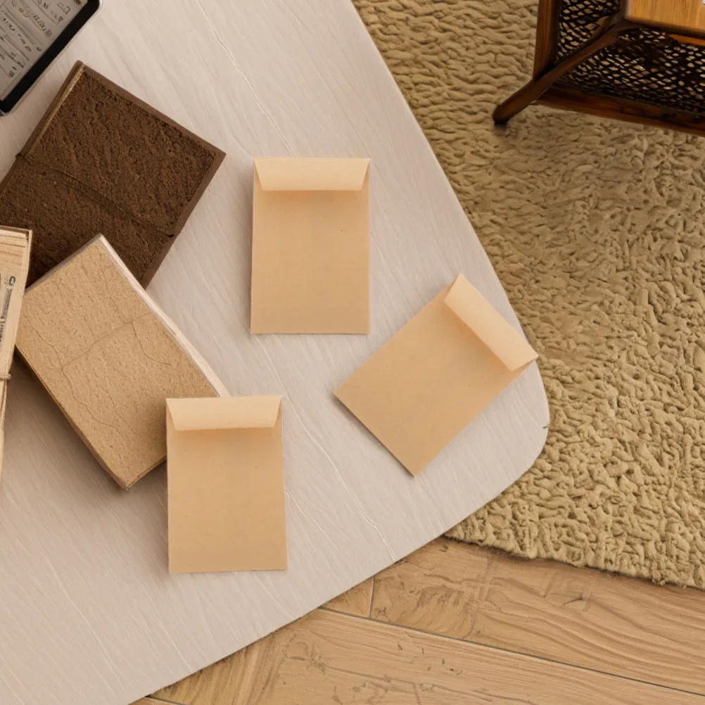 

50 шт. маленьких конвертов из крафт-бумаги с самоклеящимся клапаном для хранения мелких предметов, монет и наличных