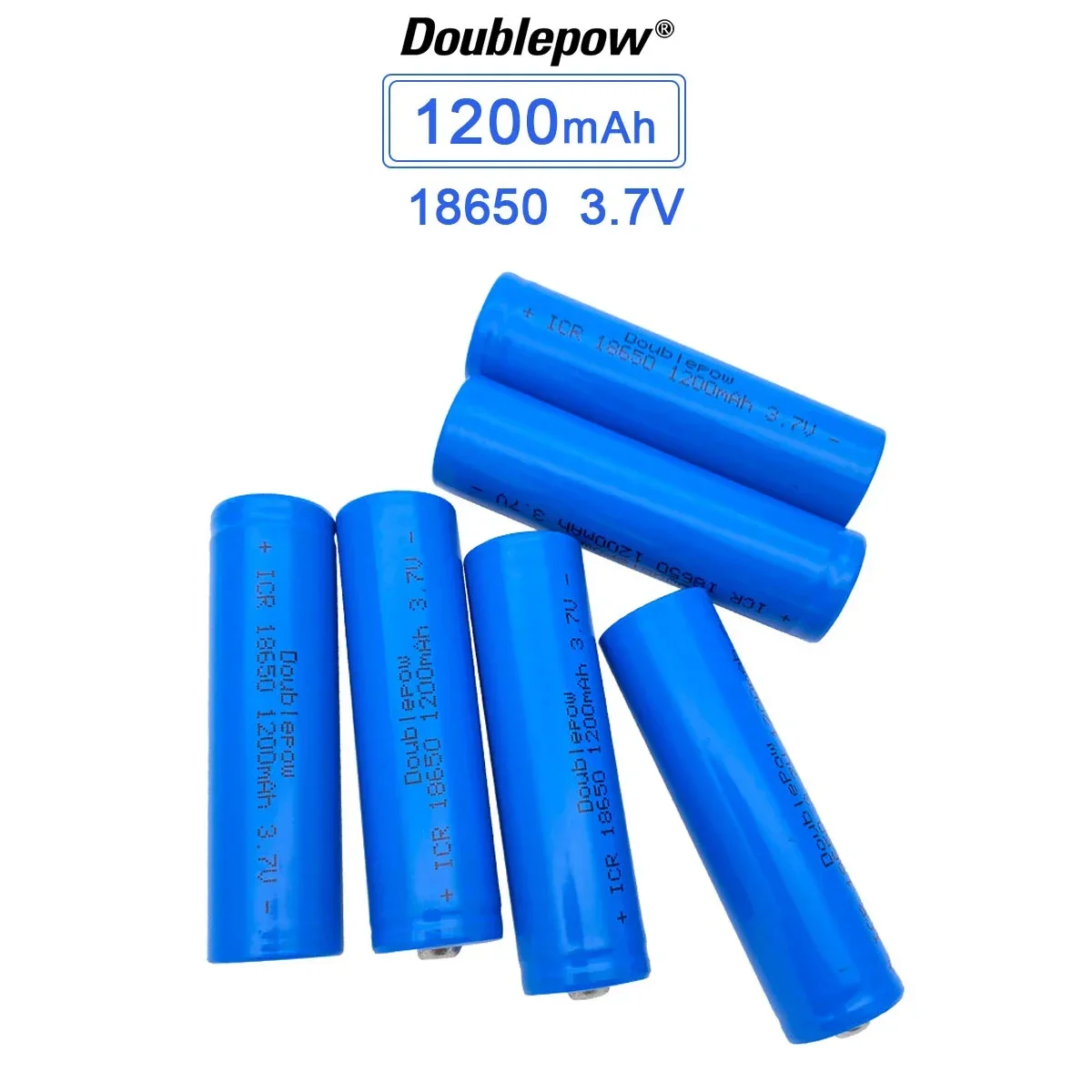 18650 Rechargeable Li-ion Battery 3.7V 1200mAh, 2/4/6/10pcs Lithium Cell Pack For Flashlight Torch Power Supply