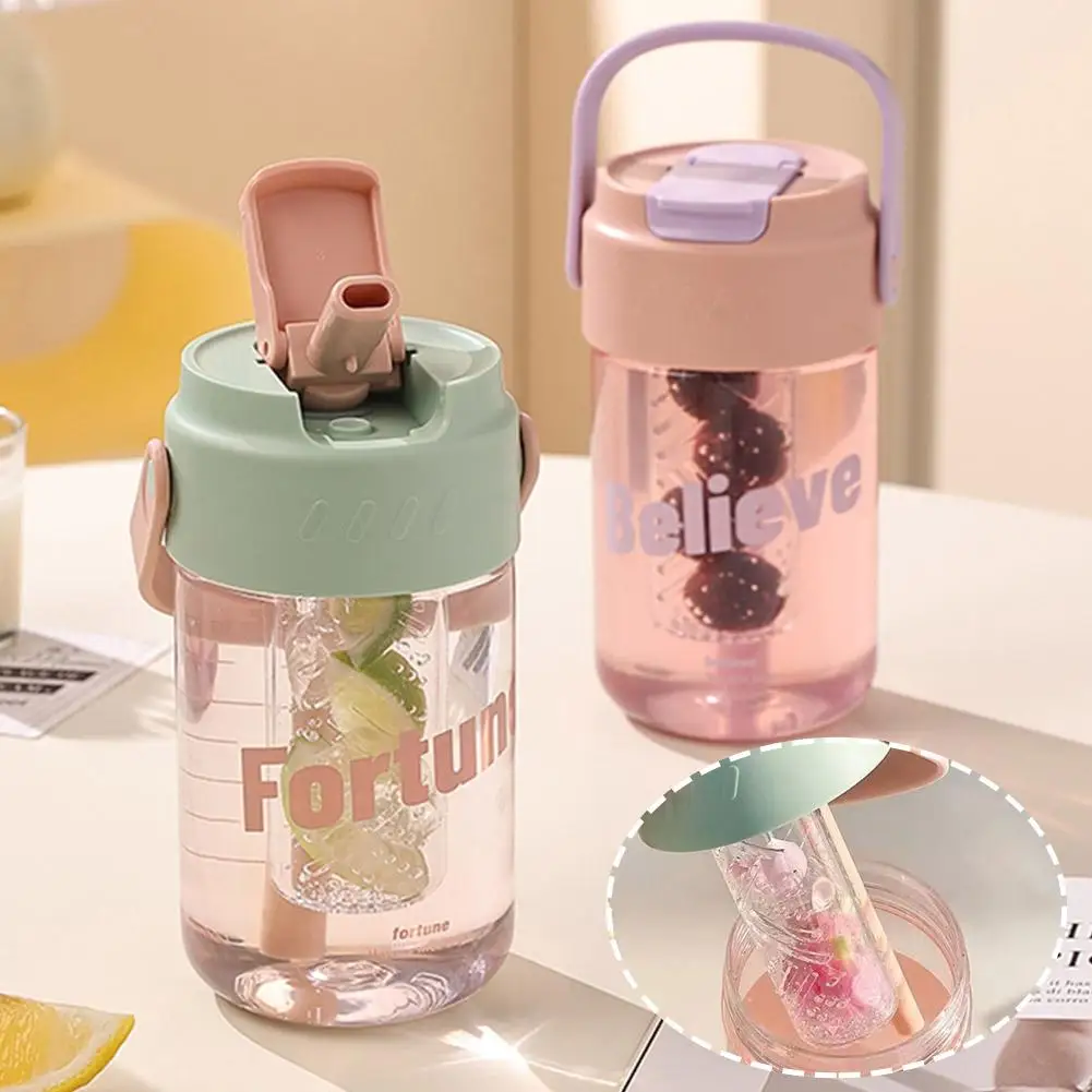 

600/800ml Water Bottle Leak Proof Sports Coffee Bottles Kids Cups Bottle Outdoor Portable Tea Girls Drinkware Plastic Water U6n3