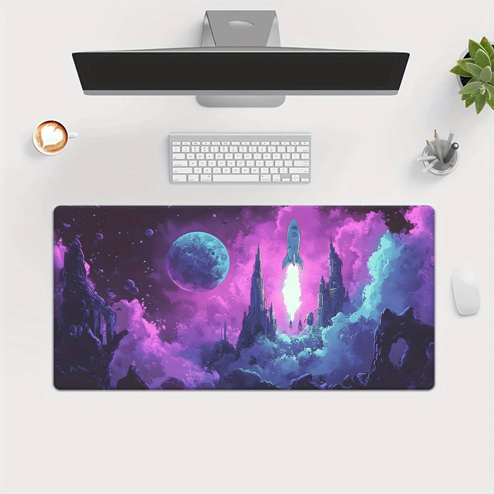 1 Stück Raketenstart-Mauspad, Tastatur-Gaming-Zubehör, Mauspad, Büro, Computer, PC, Gamer, Laptop, Schreibtischunterlage, Naturkautschuk-Wate