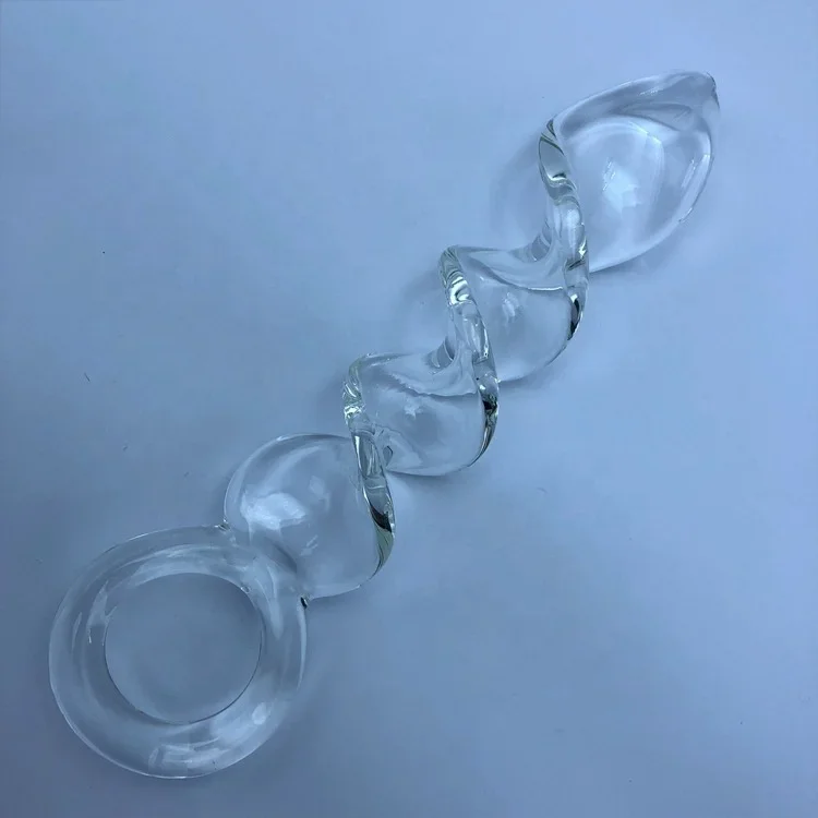 

Anal Sex Pleasure Spiral Glass Plug Twisted Transparent Crystal Glass Large Butt Plug Sex Toys Glass