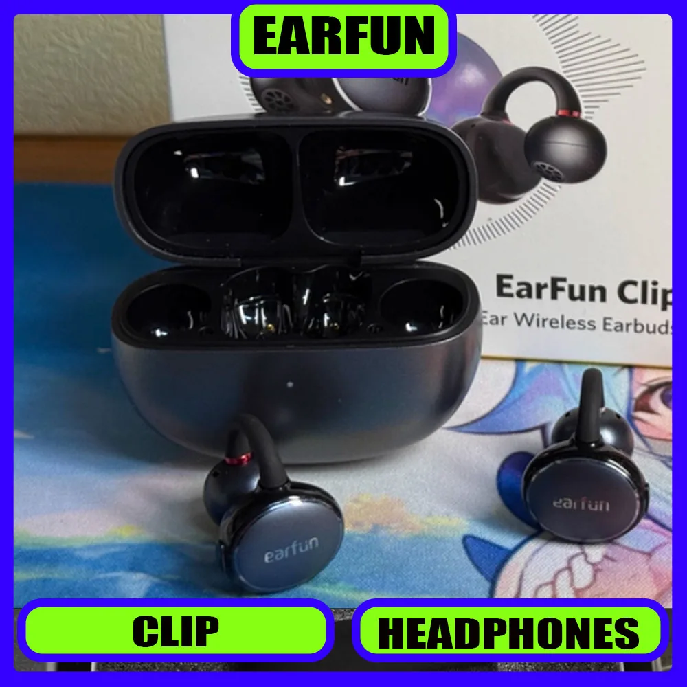 �couteurs sans fil EarFun Clip, �couteurs Bluetooth avec crochet d'oreille, 2 micros, AI ENC, transmission sonore directionnelle LDAC, �couteurs agiles, nouveaut�