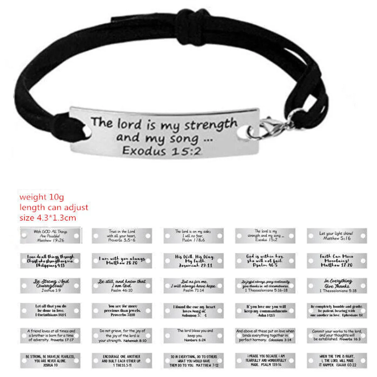 Religious Christian Gifts Christian Bracelet Religious Leather Bracelets Jewelry Christmas Encouragement Inspirational Bracelets