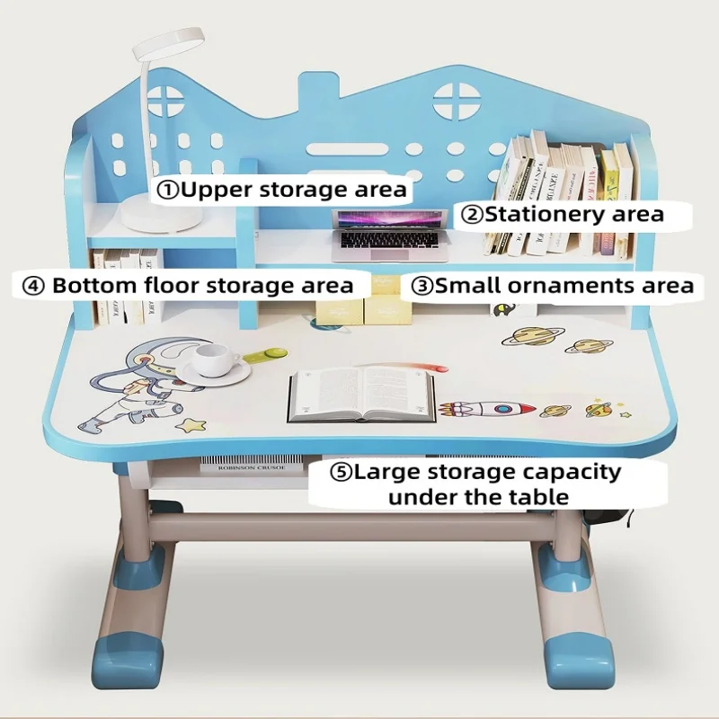 The children's study desk and chair raised and lowered The study chair and bookshelf are integrated Desk Accessories