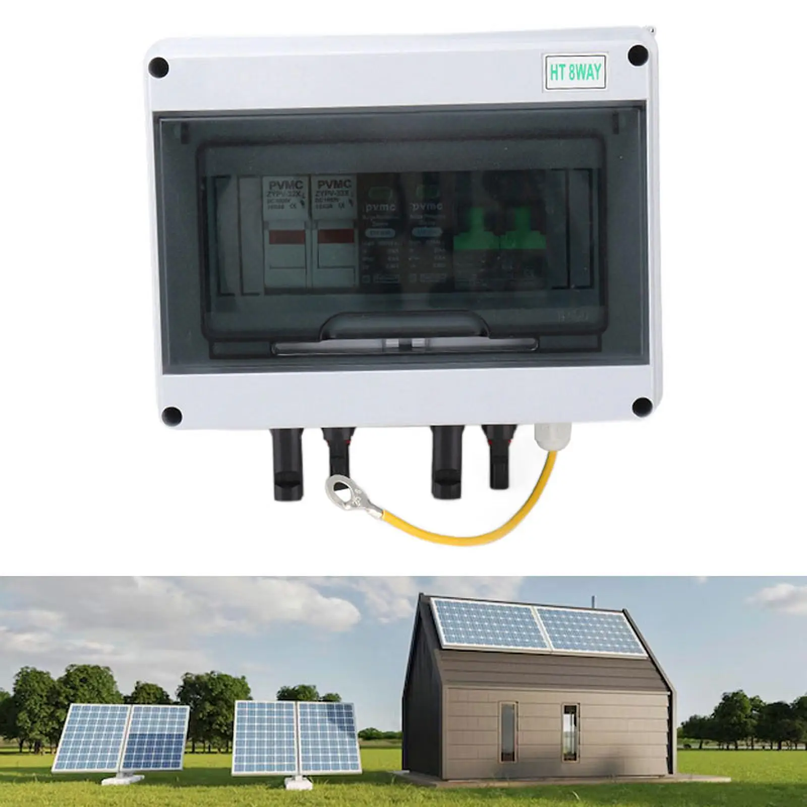 Solar DC Combiner Box 1 in 1 Out Easy to Use Distribution Box DC 500V Fuse Mcb SPD for Construction Industry Energy Industry