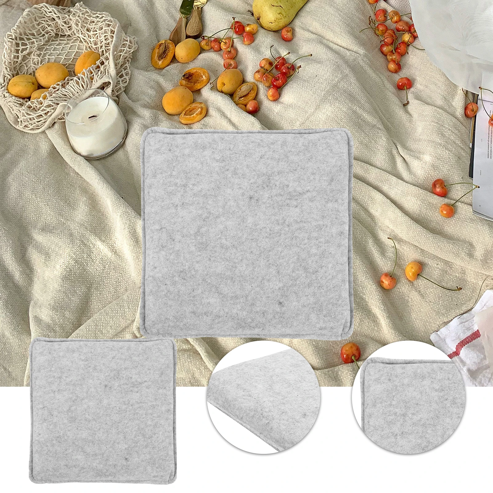 

Comfortable Felt Chair Cushion Ergonomic Seat Pad for Home Office Car Desk Use Non-Slip Practical Seat Cushion