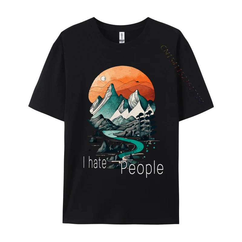 

Camping Mountain Hiking Nature I Hate People Leisure Printed On Cotton Men Tops Tees Unique Tops Tees Company Top T-Shirts