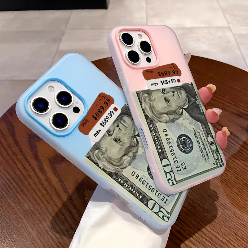 موضة الاتجاه بسيط فاخر الدولار نمط السعر نمط جراب هاتف آيفون 16 15 14 13 12 11 بروماكس سيليكون جراب هاتف غطاء