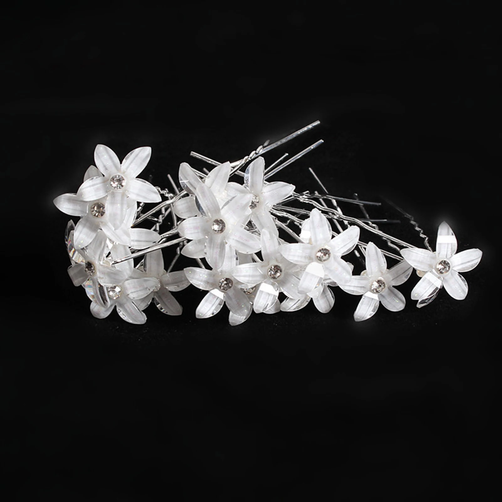 20PCS Pearl Hair Pins Wedding Bridal Hair Pins Flower Messy Bun Maker Alloy Tiara for Cheongsam Han Clothes Tea Wear Newly