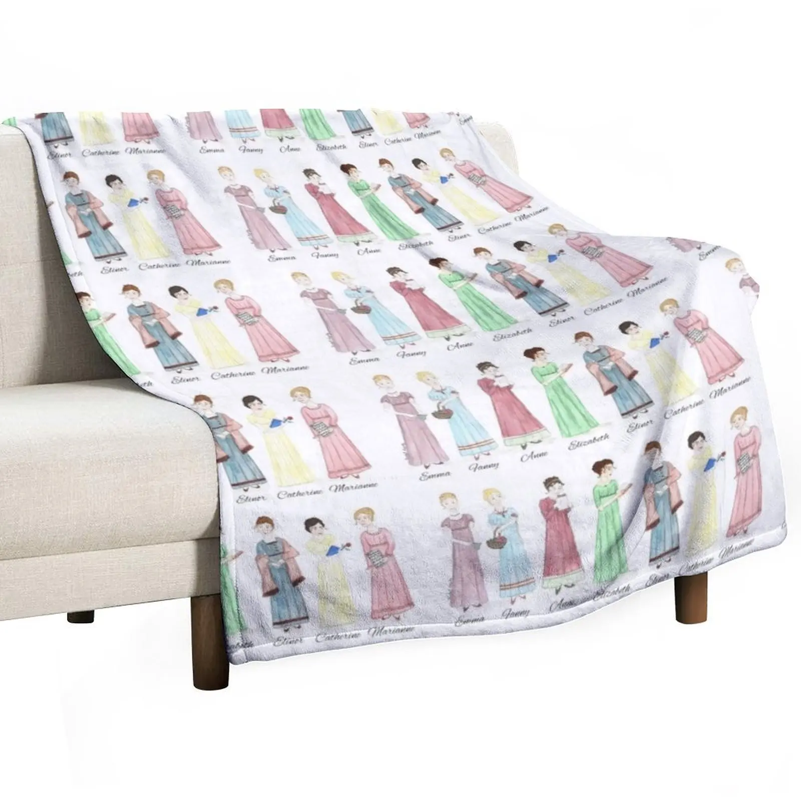 Jane Austen Heroines Throw Blanket Plush Blankets For Sofas Shaggy Soft anime Comforter Blankets