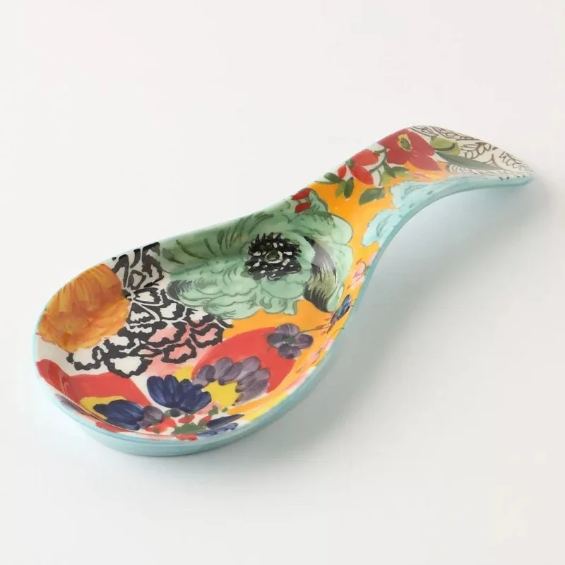 Name Handmade Painting Pottery Flower Dessert Spoon