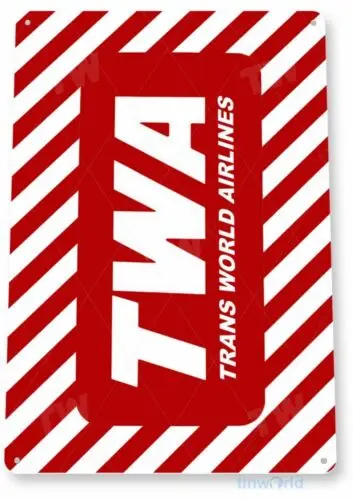 TWA AIRLINES 11 X 8  TIN SIGN AVIATION AIRPLANE AIRCRAFT RETRO LAX LAGUARDIA-Aluminum