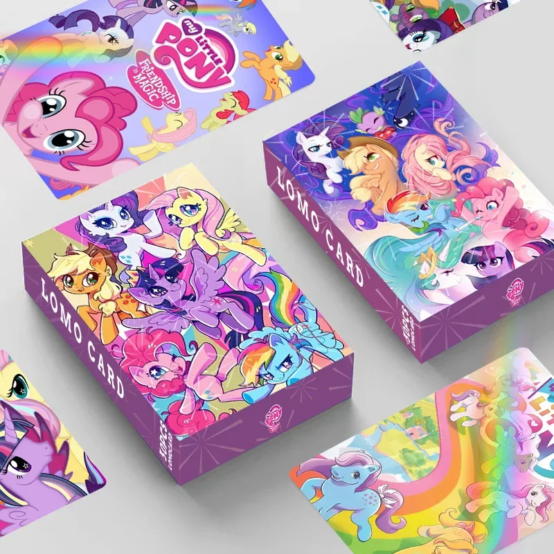 30Pcs My Little Pony Laser Flash Card Anime Card Children\'s Educational Toys Collect Commemorative Cards Kids Birthday Gifts