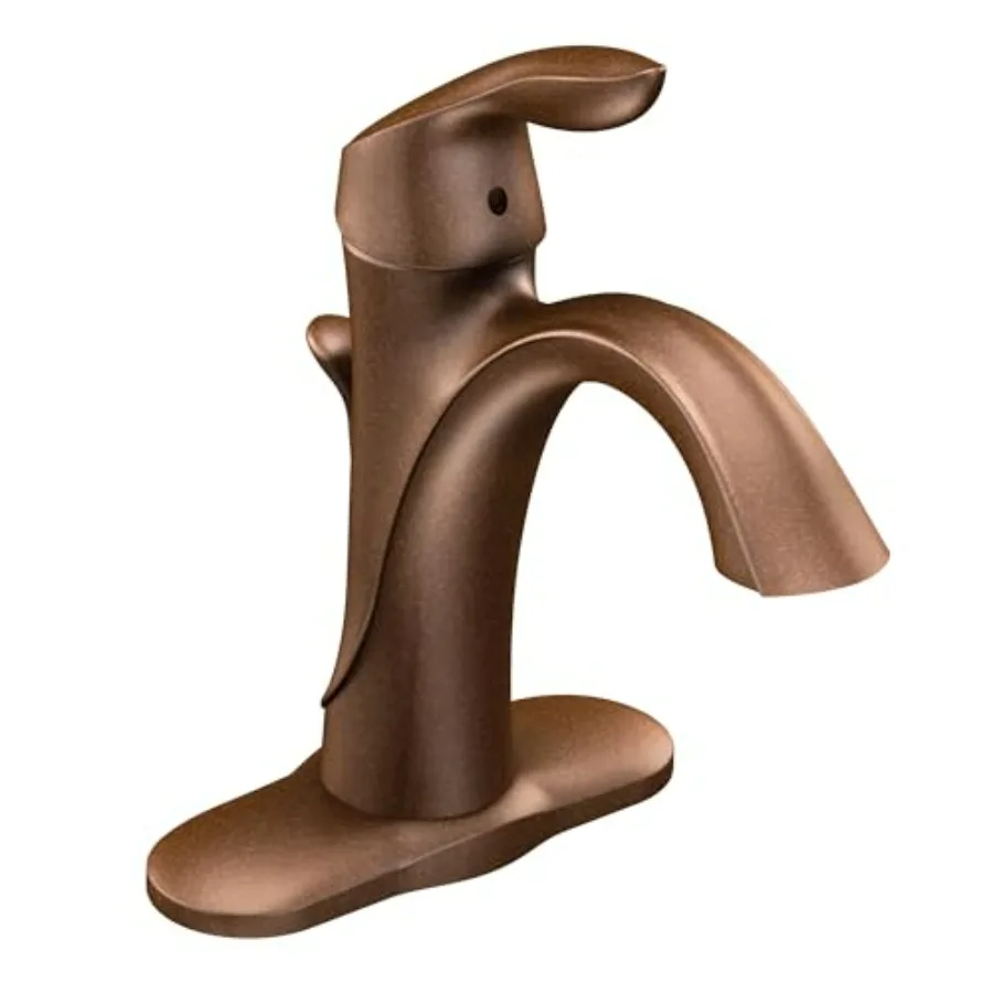 

Bathroom vanity sink: oil-rubbed bronze single-hole faucet trim kit with deck plate and water drain corrosion-resistant finish