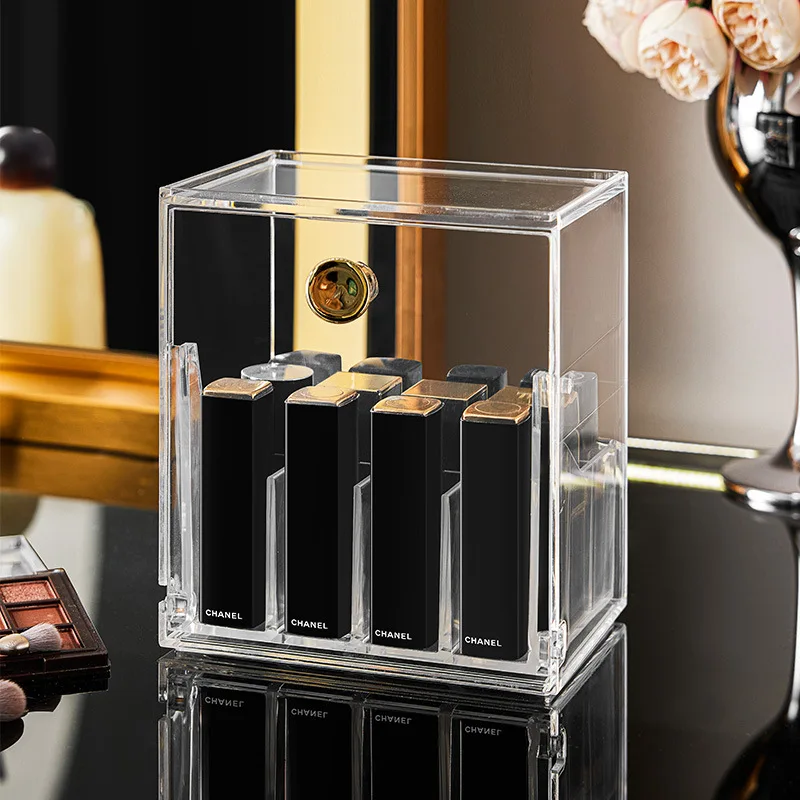 

Органайзер для макияжа, пыленепроницаемый, водостойкий, настольный, косметический, лак для ногтей, прозрачная корзина для хранения, полка для глазури для губ, косметическая коробка