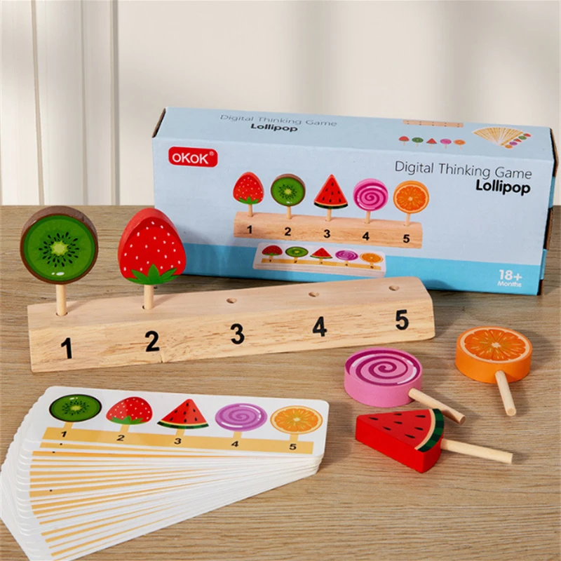 어린이 모양 색깔 분류 보드 게임 장난감 나무 과일 사탕 아이스크림 매칭 게임 논리적 사고 훈련 가상 음식 장난감