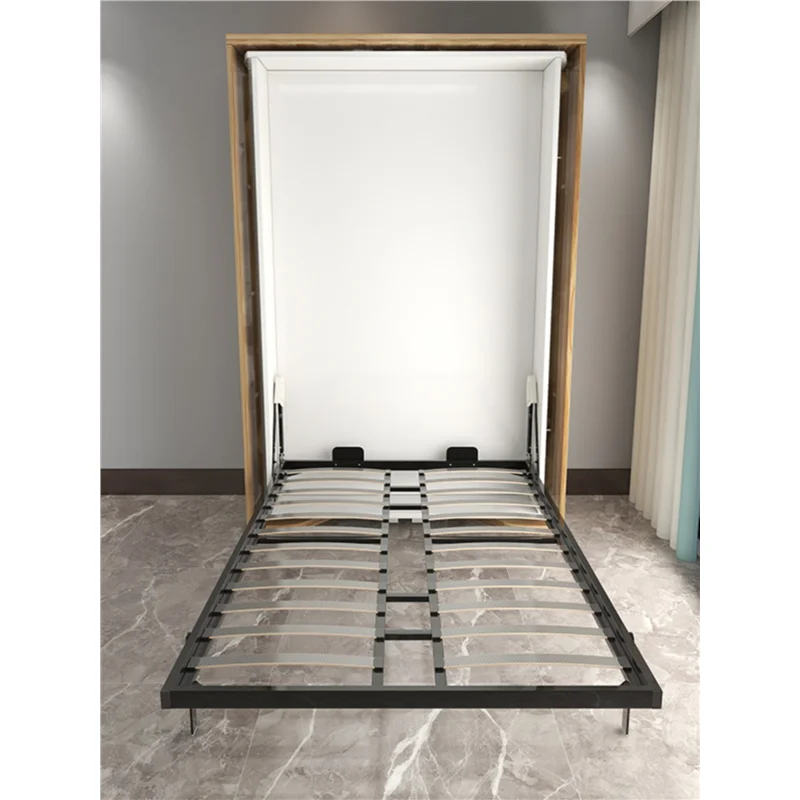 Hidden Wall Bookshelf Murphy Bed with Wardrobe Multifunctional Rotatable Folding Rotating Bed with Desk Wall Beds - view 3