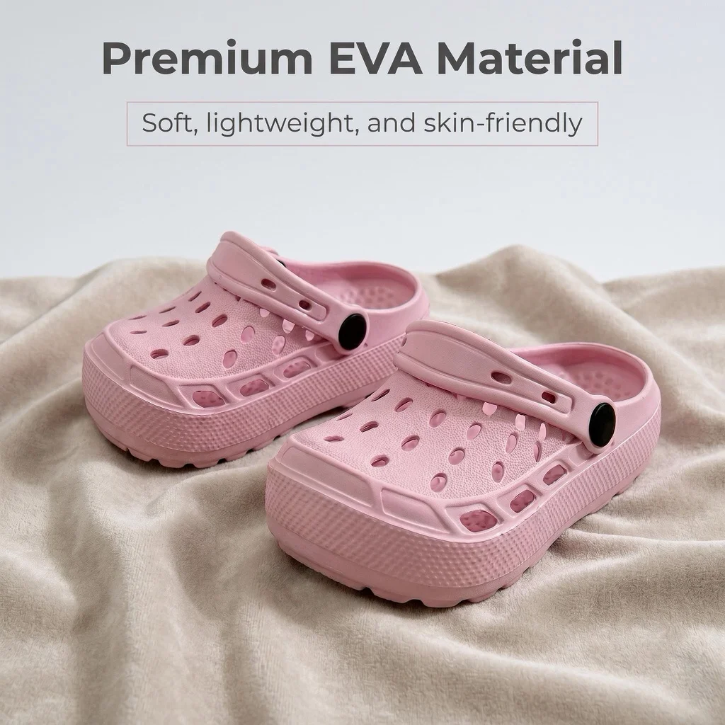 Kinder-Sandalen mit Lochmuster, EVA-Weichsohlen-Clogs für Mädchen, atmungsaktive, leichte Kinder-Slipper für den Alltag. – Detail 8