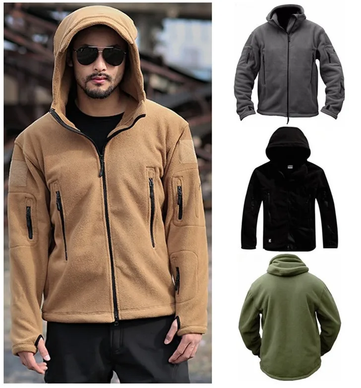 

Full Zip Up Tactical Army Fleece Jacket Military Thermal Warm Police Work Coats Mens Safari Jacket Outwear Windbreaker