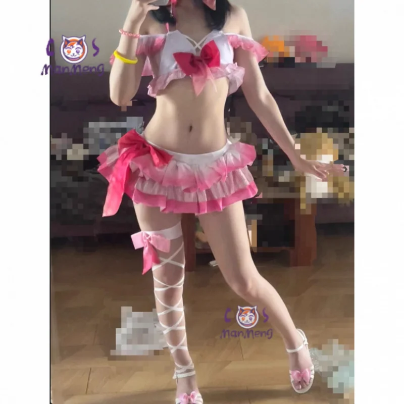 

Nico Yazawa Anime LoveLive! Cosplay Nico Costume Women Halloween Sweet Top Skirt Headwear Set Summer Vacation Beach swimwear