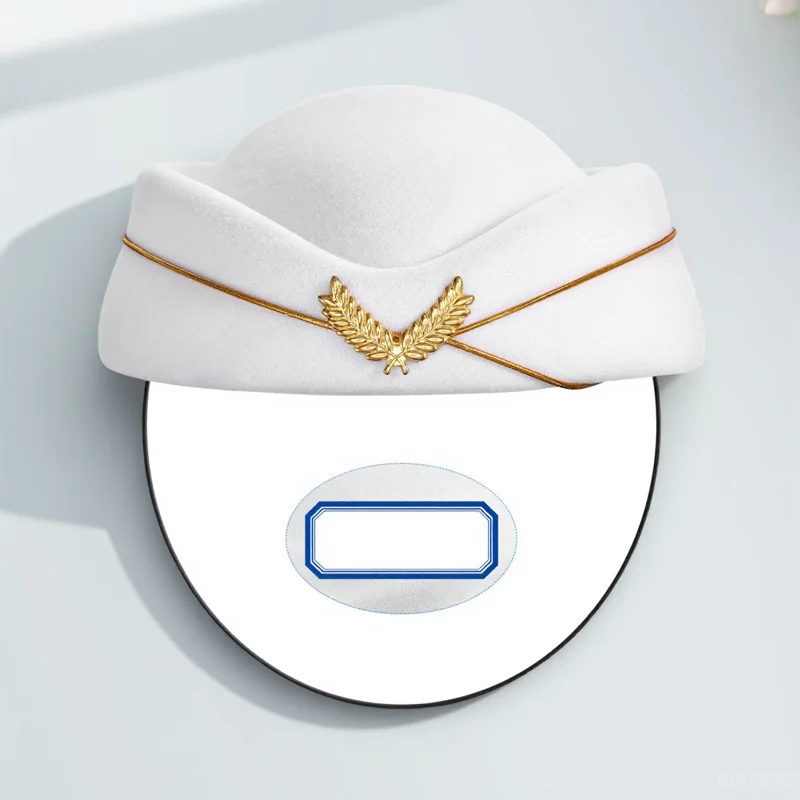 Stewardesa lotnicza moda damska kapelusz stewardesy moda czapka stewardesy przebranie kostium na występy nakrycie głowy beżowy