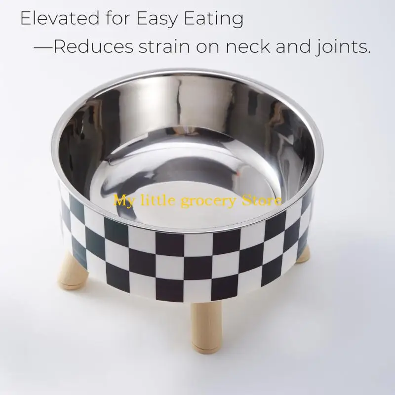 D5BD Ergonomic Elevated Dog Bowls Pet Dog Feeding Station Insert Dish