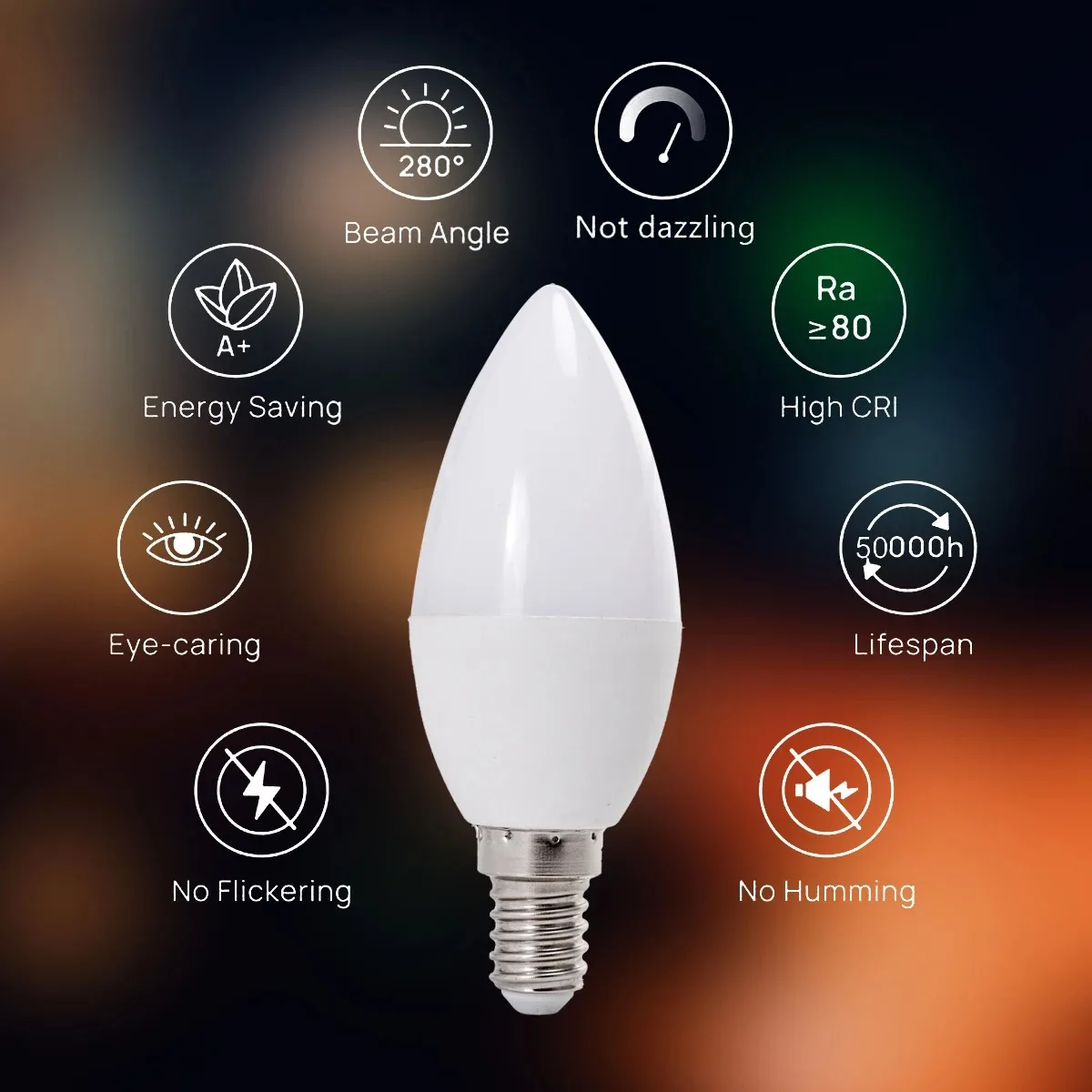 E14 E12 B15 Dimmable 5W LED Chandelier Candle Flame Shape Light Bulb Plastic Clad aluminum Replace 45W Halogen Decor Lamps 220V