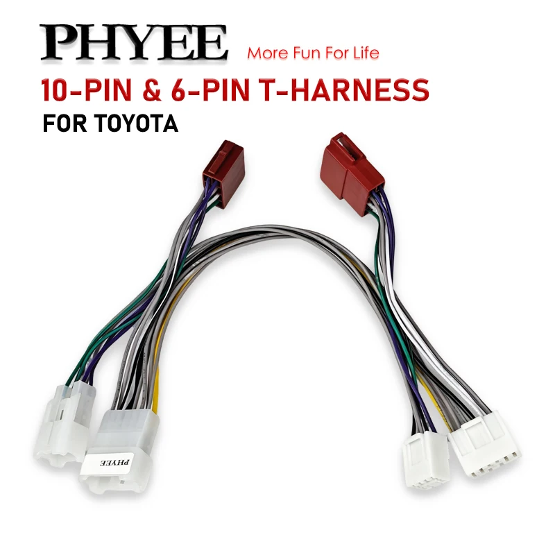 PHYEE 10-Pin & 6-Pin T-Harness-Adapter SOT-Anschluss für Toyota Corolla RAV4 Yaris Highlander Hilux Camry DSP-Verstärker Plug & Play – Detail 1