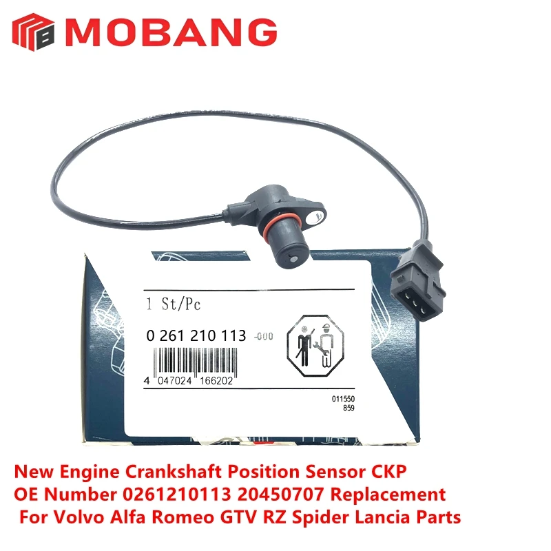 Sensor de Posición del Cigüeñal 0261210113, Sensor CKP 20450707 8885568 para Volvo, Alfa Romeo, Iveco Daily, Lancia, Sensor de RPM del Motor