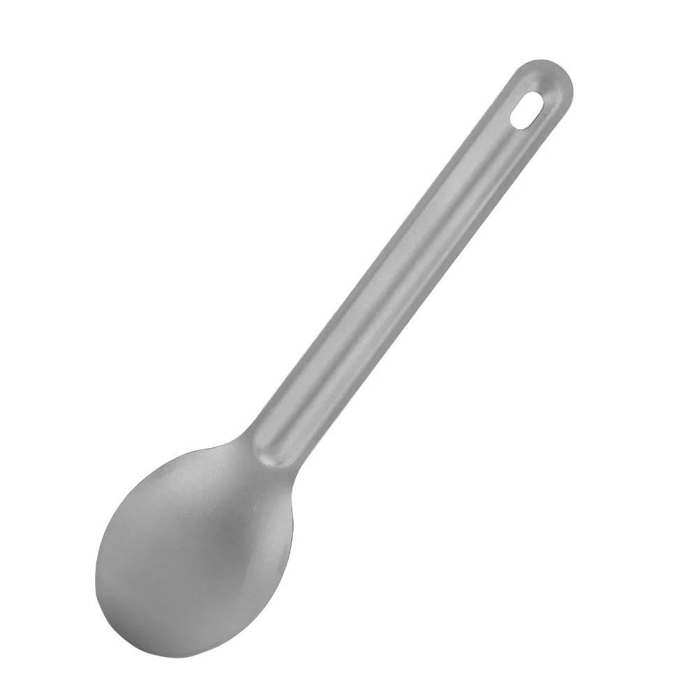 3 Pcs/Set Durable Lightweight Titanium Spork Long Handle Wear Resisting Titanium Fork Portable Camping Utensil Set Home Settings