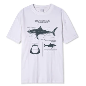 Big White Shark Anatomy New t -Shirt Sommer Männer Kurzarm Hip Hop Style Punk Casual Boy Tops White Fashion t 6 Hauptverkäufe Tubarao Branco - №1