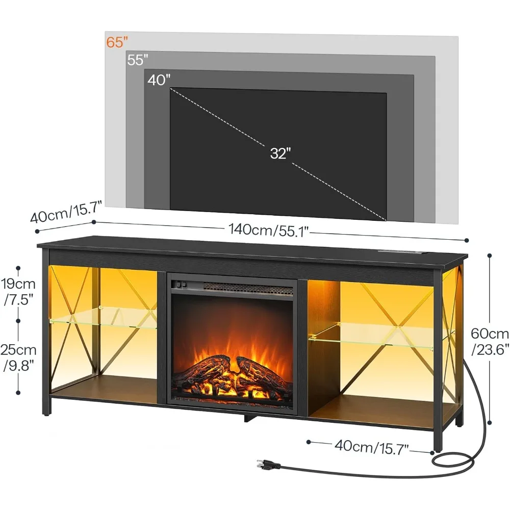 مركز ترفيه مع مدفأة ومحطة شحن لأجهزة التلفاز حتى 65 #2