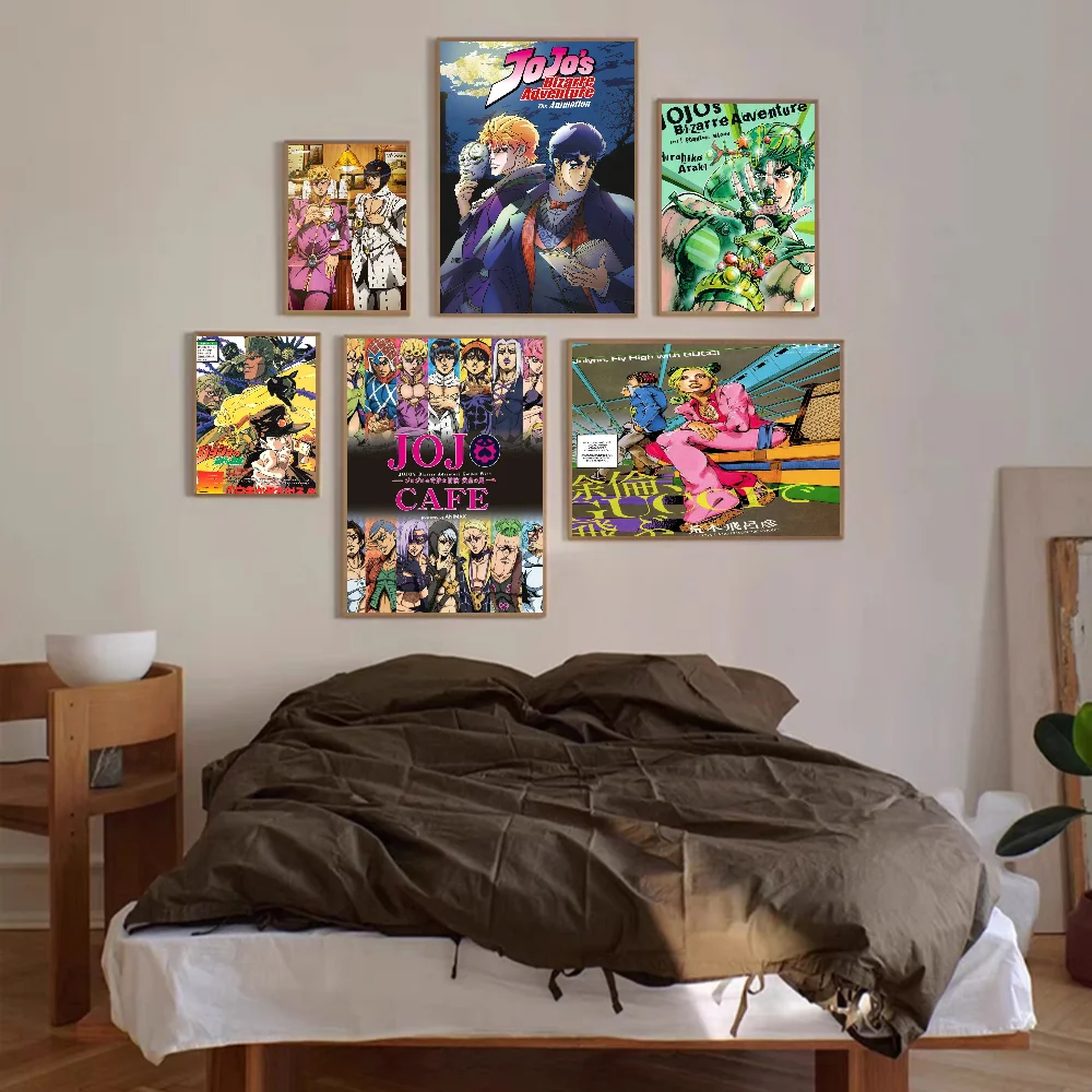 Anime JoJo\'s Bizarre Adventure Vintage Posters Sticky Vintage Room Home Bar Cafe Decor Kawaii Room Decor