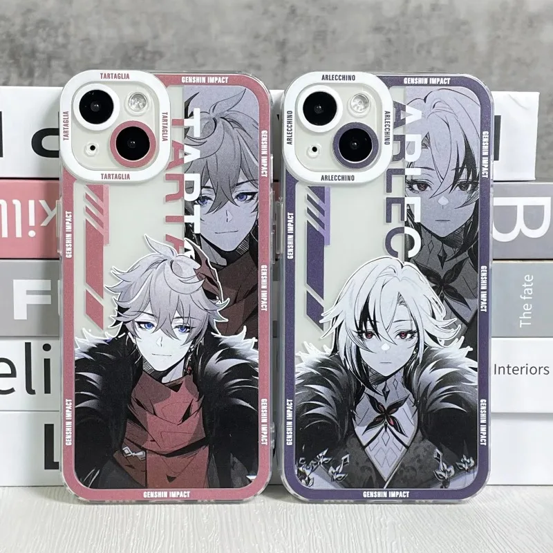 Genshin Impact Handyhülle für iPhone 17 16 15 11 12 14 13 Pro Max Mini XS XR 7 Plus 17E Air Stoßfeste Transparente Schutzhülle Fundas