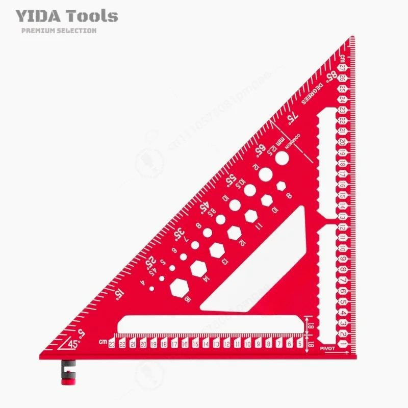 Aluminum Alloy Triangle Ruler Multi-function Scribing Tool High Precision 45 90 Degree Welding Square