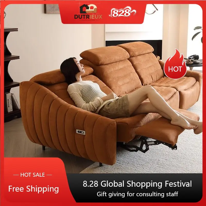 Brown Minimalist Electric Recliner Sofa Nordic Apartments Electric Recliner Sofa Lounges Arm Woonkamerbanken Furniture For Home