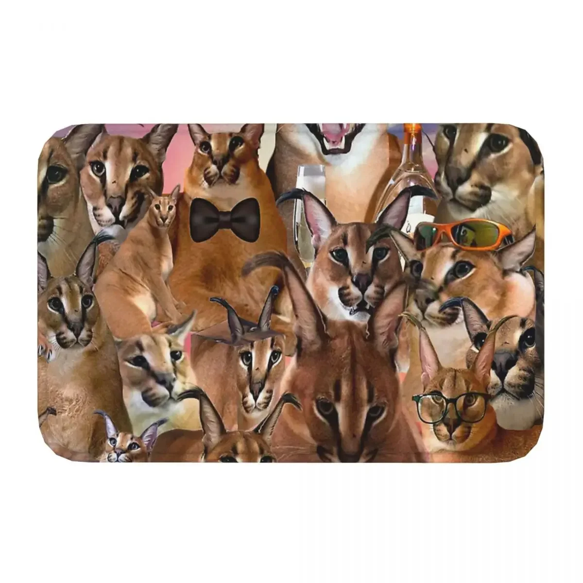 Big Floppa Cat Bathroom Mat Jolly Caracal Rug Home Doormat Living Room Carpet Outdoor