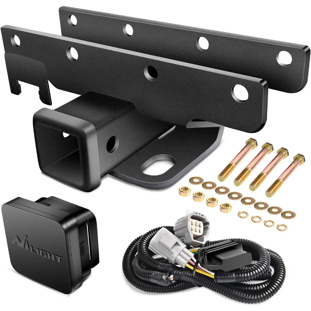 

2" Tow Hitch Receiver Kit for 2007-2018 Jeep Wrangler JK, Includes 4-Pin Wiring Harness, Easy Installation