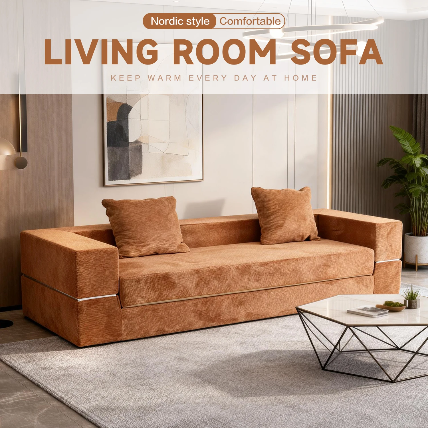 New Convertible Sofa Bed Apartment Folding Living Room Sectional Sofa Couch Bed High Density Foam Sleeper Sofa