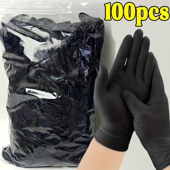 Einweg-Handschuhe aus schwarzem PVC, höhere Elastizität, weicher, säurebeständiger Alkali-Handschuh für die Lebensmittelverarbeitung, Haushaltsreinigung, Schönheitssalons