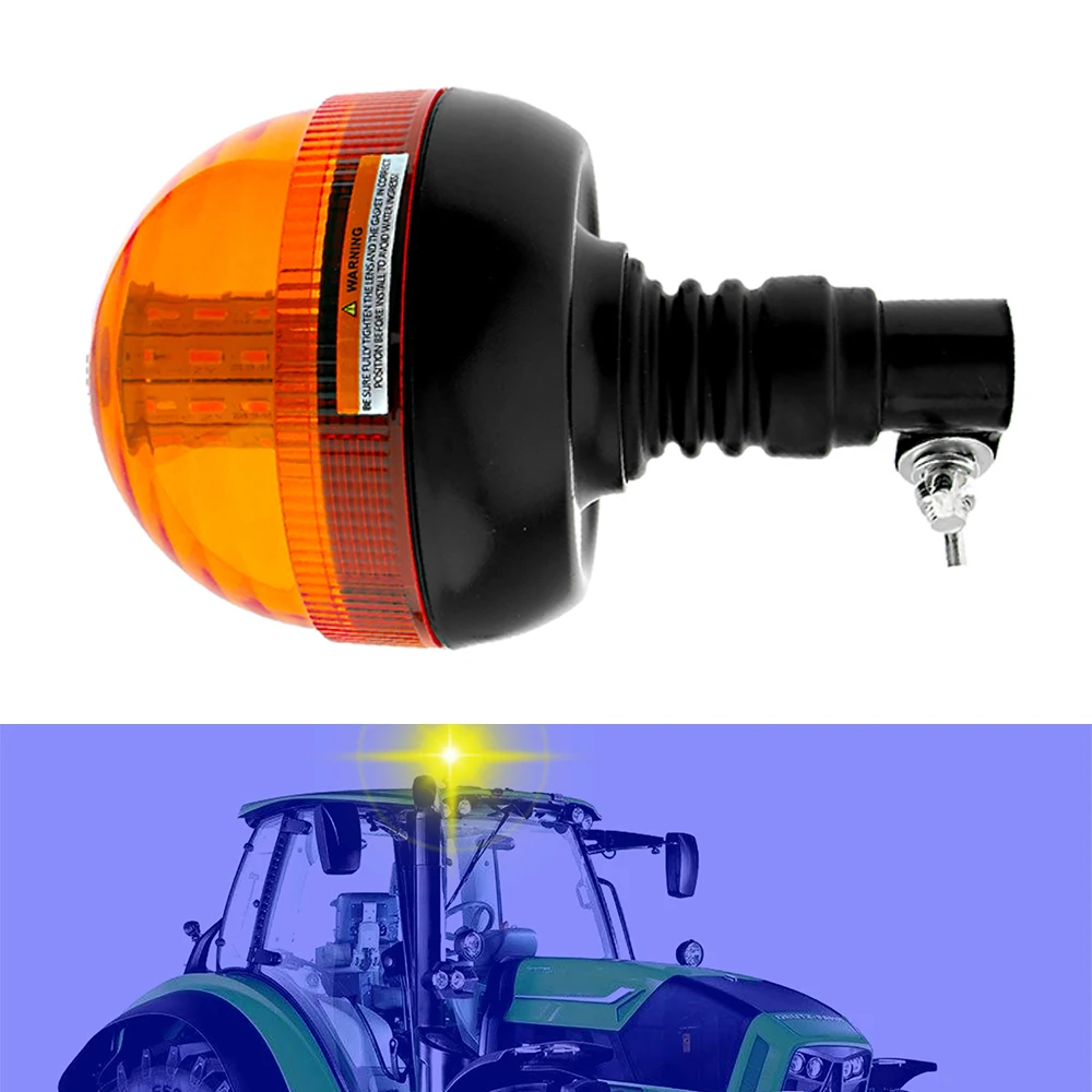 

1pcs 12V LED Car Amber Beacon Light Rotating Beacon Rotary Truck Tractor Warning Flashing Emergency Strobe Signal Lamp Universal