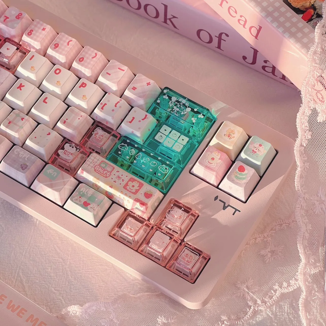 

MiFuny Pink Mood Keycap Set Pbt/pc Dye Cherry/SOA Profile Cute Custom Gaming Keycaps for Mechanical Keyboard Accessories Gifts