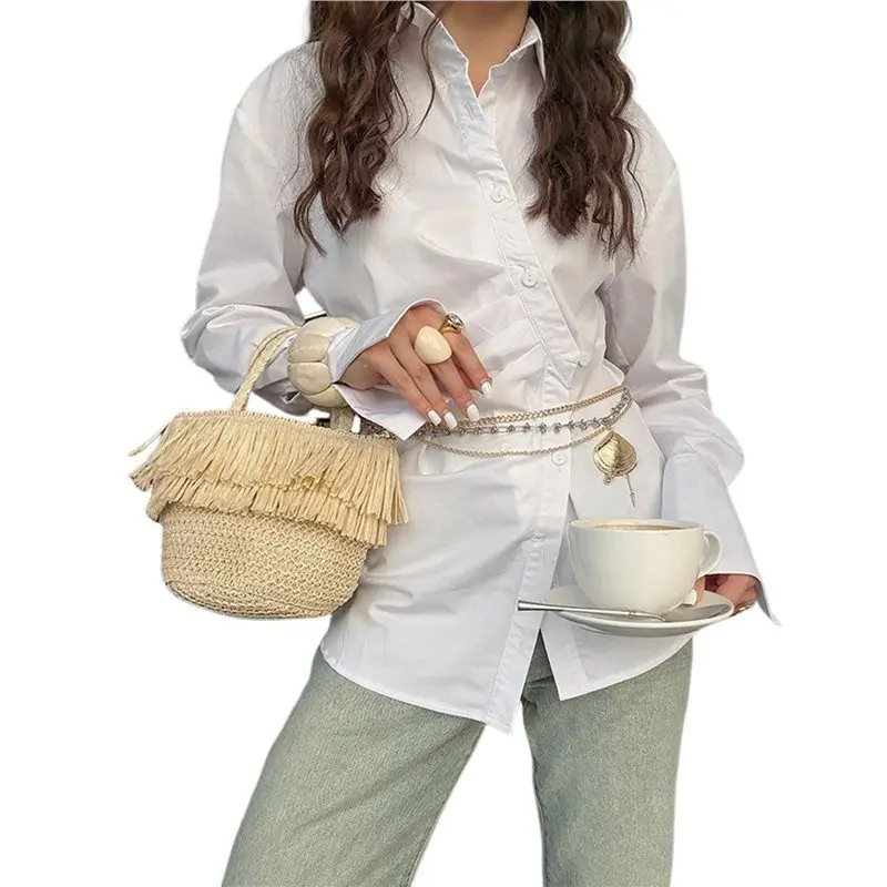 

Hot Kf-Women's Wrap Button Down Blouse Long Sleeve Lapel Shirts Asymmetrical Going Out Tops Office Outfits