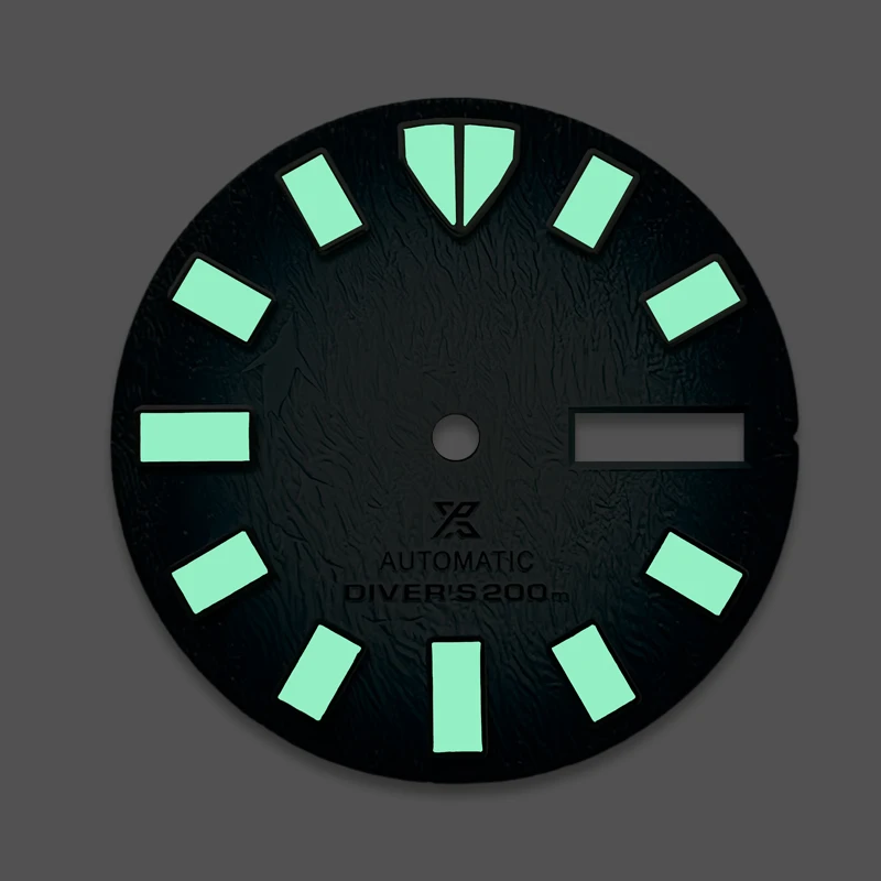 Picture 6: NH36 28.5 mm Dial S Dial, Gradient Blue Abalone 3D Pattern Modified Mechanical Watch Accessories, Green Luminous Single Date Win