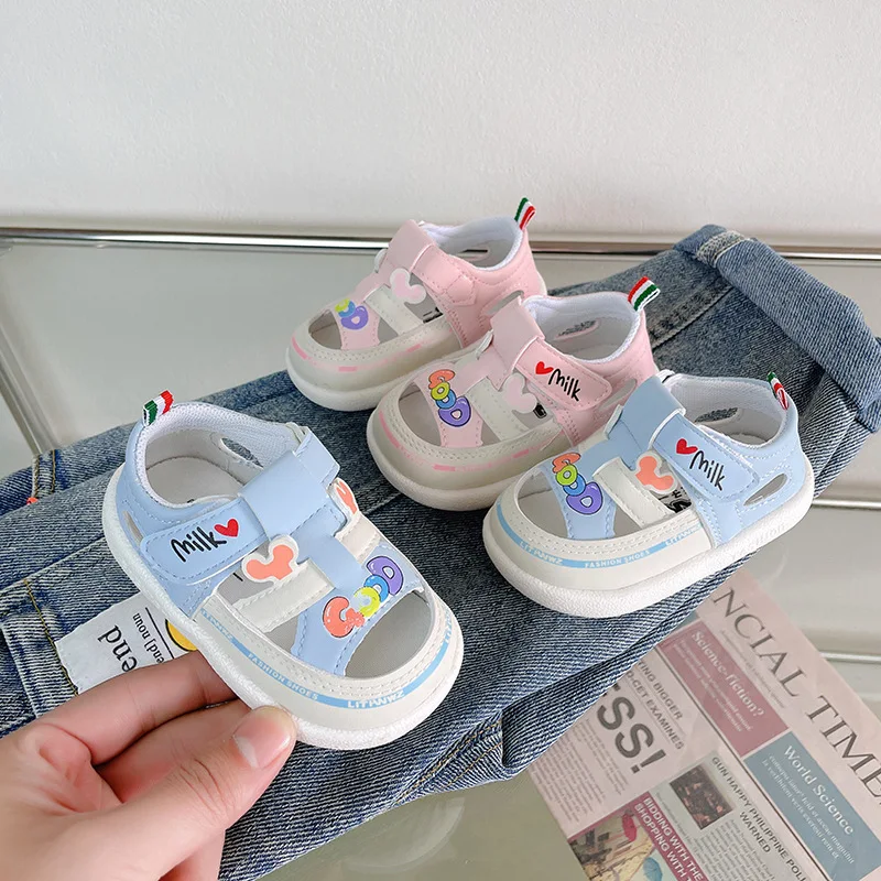 Summer New Baby Girl Soft Bottom Closed Toe Sandals Hollow out Baby Toddler Shoes0-1Years Old2Princess Shoes