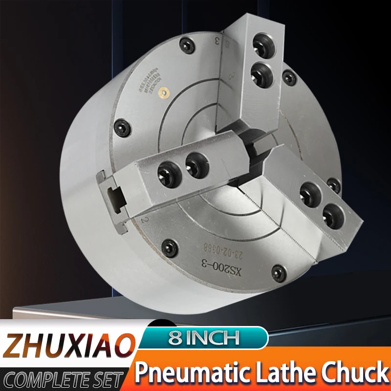 

8 inch Pneumatic Lathe chuck 3 Jaw Air rotary chuck KS200-3 for CNC lathes CNC Pneumatic Fixture Tools