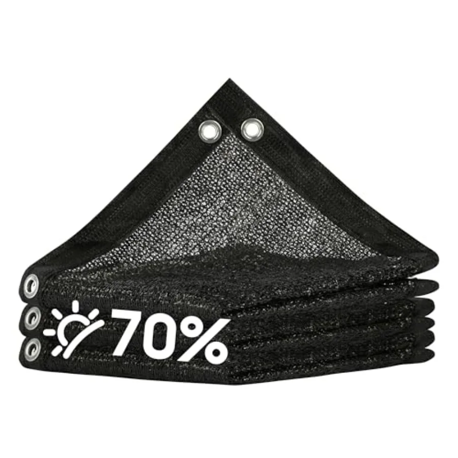 Plant cover, greenhouse, chicken coop, barn, kennel, garden: 70 black shade cloth, HDPE mesh tarp, UV resistant, custom 6FT x 6