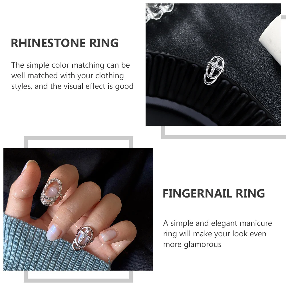 Anneau d'ongle en strass pour femmes, 1 pièce, anneau d'articulation d'ongle brillant, décoration d'ongles, accessoires de doigt