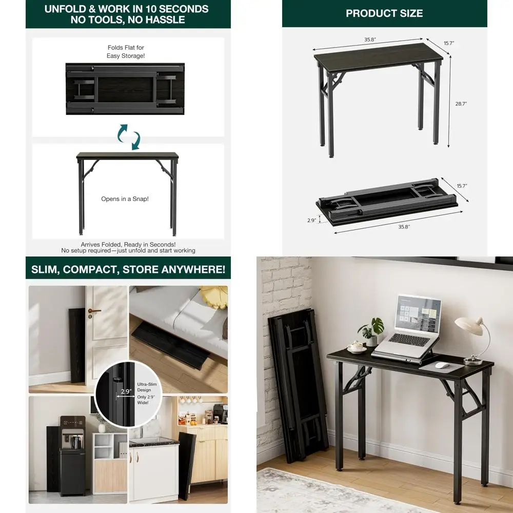 

Portable 35.8 Inch Folding Laptop Desk, Compact and Lightweight, Ideal for Small Spaces, Study and Craft Use