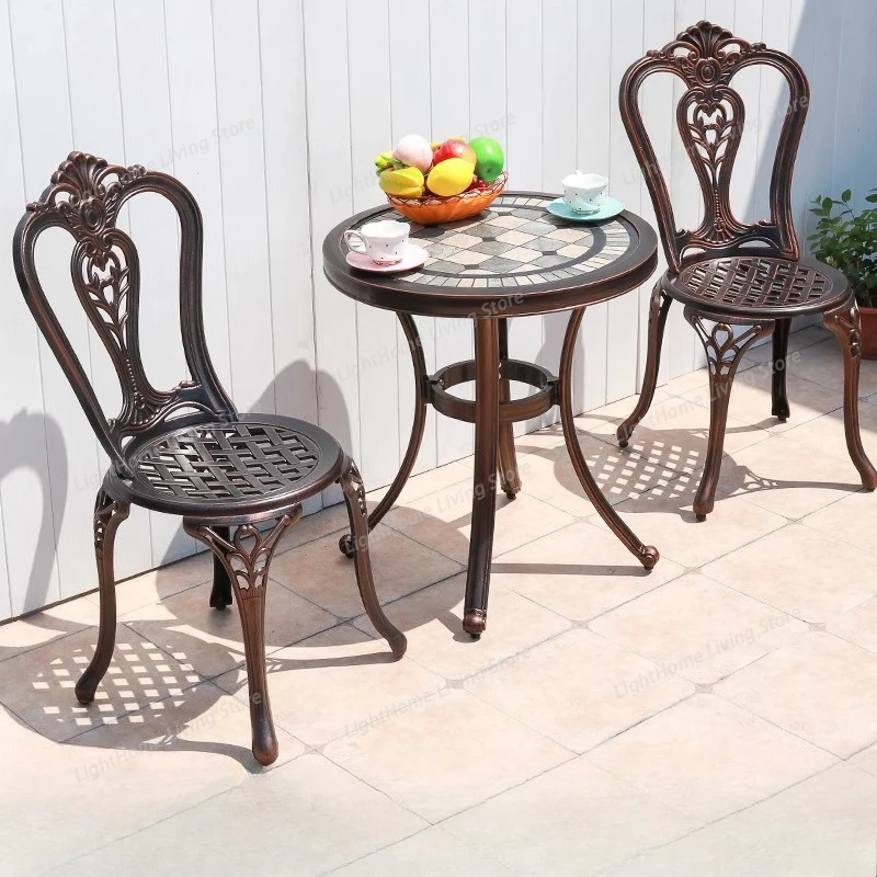 

combination courtyard outdoor non-rusting leisure table three-piece balcony furniture Outdoor tables and chairs coffee table